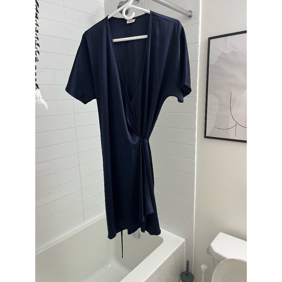 babaton size L navy wrap dress - Picture 2 of 3